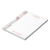 ホワイト&バラ金ゴールド大理石、名前情報職業 ノートパッド (回転)