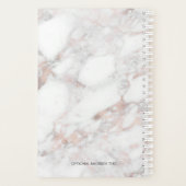 ホワイト&バラ-金ゴールドトーンマフェイクーブル プランナー手帳 (裏面)