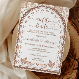 ホワイト&バロシエリートリンドベイビーシャワー招待状 招待状