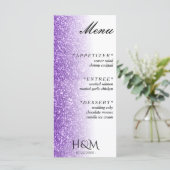 ホワイト&パープルグリッターディナーウェディングレセプション メニュー (スタンド正面)