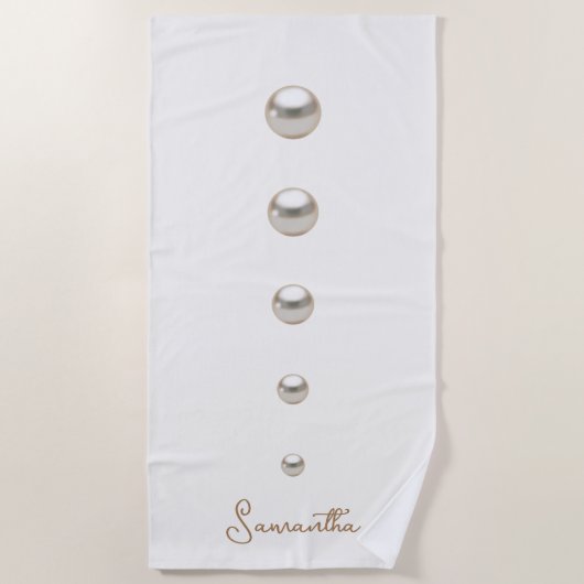 ホワイト・パールから ビーチタオル (正面)