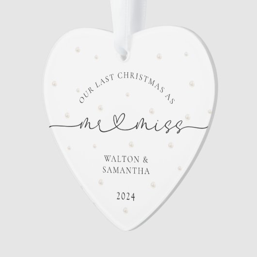 ホワイト・パール氏の最後の恋しく思クリスマス オーナメント (正面)