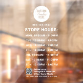 ホワイト ビジネス アワー ロゴ QR コード ソーシャル メディア ウィンドウサイン (シート2)