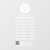 ホワイト ビジネス アワー ロゴ QR コード ソーシャル メディア ウィンドウサイン (シート)