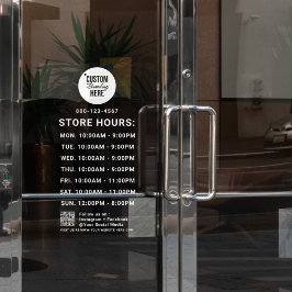 ホワイト ビジネス アワー ロゴ QR コード ソーシャル メディア ウィンドウサイン