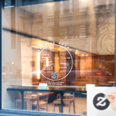 ホワイト ビジネス オープニング アワーズ ラウンド モダン スクリプト ウィンドウサイン (カフェ窓)