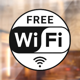 ホワイト ビジネス 無料 WiFi ストア ウィンドウ クリング ウィンドウサイン