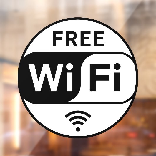 ホワイト ビジネス 無料 WiFi ストア ウィンドウ クリング ウィンドウサイン (シート2)