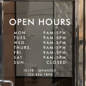 ホワイト ビジネス 開店時間 シンプル プロフェッショナル ウィンドウサイン