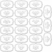 ホワイト ビンテージ型 ウェディングゲスト住所 21 シール (正面)