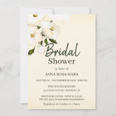 *~*ホワイト·ビーチ·エレガントバラ黄色のブライダルシャワー 招待状 (正面)