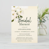 *~*ホワイト·ビーチ·エレガントバラ黄色のブライダルシャワー 招待状 (スタンド正面)