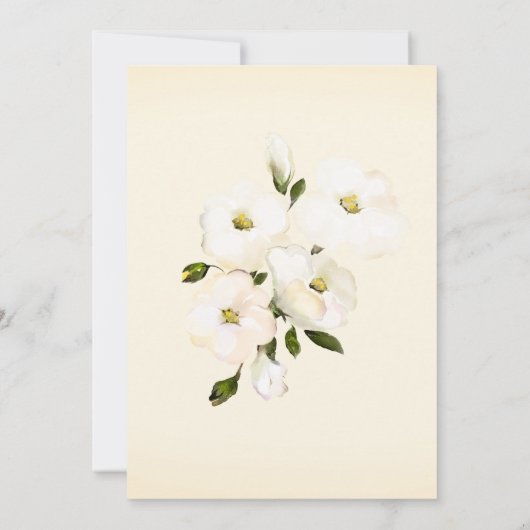 *~*ホワイト·ビーチ·エレガントバラ黄色のブライダルシャワー 招待状 (裏面)