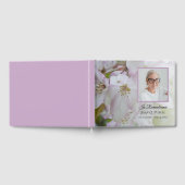 ホワイト・ピンクの花お祝い・オブ・ライフ・葬儀 ゲストブック (全面)