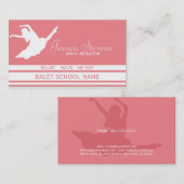 ホワイト&ピンクダンススクールインストラクター 名刺 (正面/裏面)