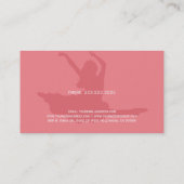 ホワイト&ピンクダンススクールインストラクター 名刺 (裏面)