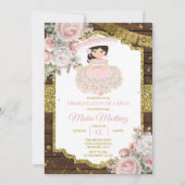 ホワイト&ピンクチャロプレセンタシオンデトレアノスニーニャ 招待状 (正面)