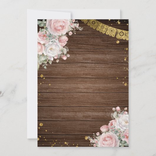 ホワイト&ピンクチャロプレセンタシオンデトレアノスニーニャ 招待状 (裏面)