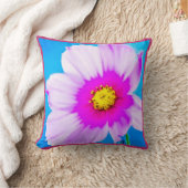 ホワイト&ピンクデイジー枕 クッション (ブランケット)