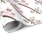 ホワイト&ピンクフクローのテーマパーティラッピング紙 ラッピングペーパー (ロールコーナー)