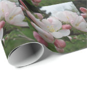 ホワイト&ピンクフラワーラッピング紙 ラッピングペーパー (ロールコーナー)