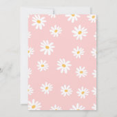 ホワイト&ピンクフローラデイジー誕生日 招待状 (裏面)
