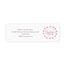 ホワイト&ピンクベビードーターアドレス ラベル