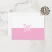 ホワイト&ピンクリフレクションモダンスウェーデンサンキュー ノートカード (正面/裏面インサイチュ)