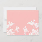 ホワイト&ピンクワイルドフラワー葬儀サンキューカード 招待状 (裏面)