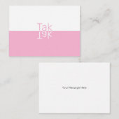 ホワイト&ピンク反射デンマークモダンサンキュー ノートカード (正面/裏面)