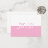 ホワイト&ピンク反射モダンカスタム ノートカード (正面/裏面インサイチュ)