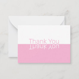 ホワイト&ピンク反射モダンカスタム ノートカード