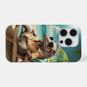 ホワイト・ピーコック iPhoneケース (裏面横)