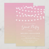 ホワイト フェアリー ライト | オンブレ 卒業式招待状 招待状 (正面/裏面)