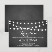 ホワイト フェアリー ライト チョークボード レセプション カード (正面/裏面)