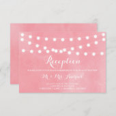 ホワイト フェアリー ライト ラスティック ピンク 披露宴 カード (正面/裏面)