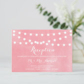 ホワイト フェアリー ライト ルージュ ピンク 披露宴 招待状 (スタンド正面)