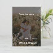 ホワイト フォトグラフィック セーブ・ザ・デート バーチャル招待状 招待状 (スタンド正面)