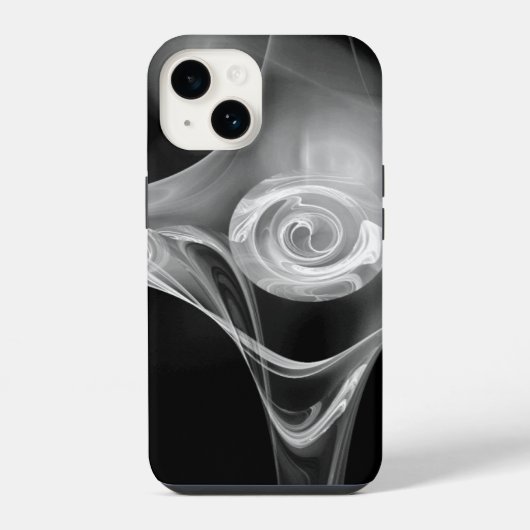 ホワイト フラクタル ローズ iPhoneケース (裏面)