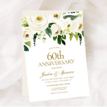 ホワイト フラワーズ & クリーム 60周年 結婚記念日