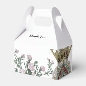 ホワイト フラワーデザイン ウェディング フェイバーボックス (裏面サイド)