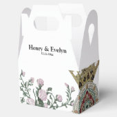 ホワイト フラワーデザイン ウェディング フェイバーボックス (オープン)