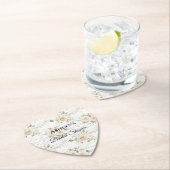 ホワイト フラワーボヘミアンチックなブライダルシャワー ペーパーコースター (インサイチュ)