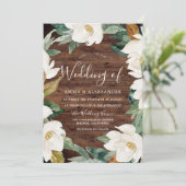 ホワイト フラワーリース ラスティック モダン ウェディング 招待状 (スタンド正面)