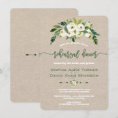 ホワイト フラワーレース バルコニーでのリハーサルディナー 招待状 (正面/裏面)