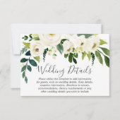 ホワイト フラワー クレーム ビューティフル ウェディング ディテール 招待状 (正面)