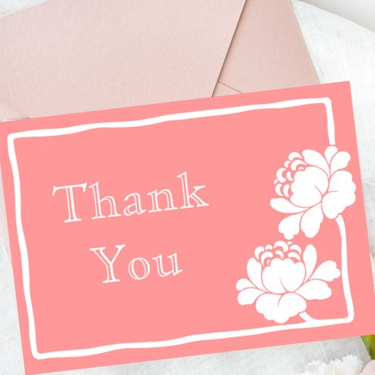 ホワイト フラワー サンクス サンキューカード
