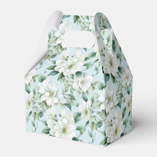 ホワイト フラワー パーティー トリート ボックス (正面サイド)