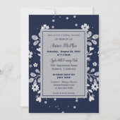 ホワイト フラワー ブライダル シャワー 招待状 (正面)