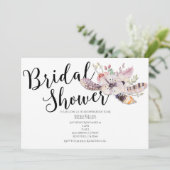 ホワイト フラワー ボヘミアン チック 結婚式 二次会 招待状 (スタンド正面)